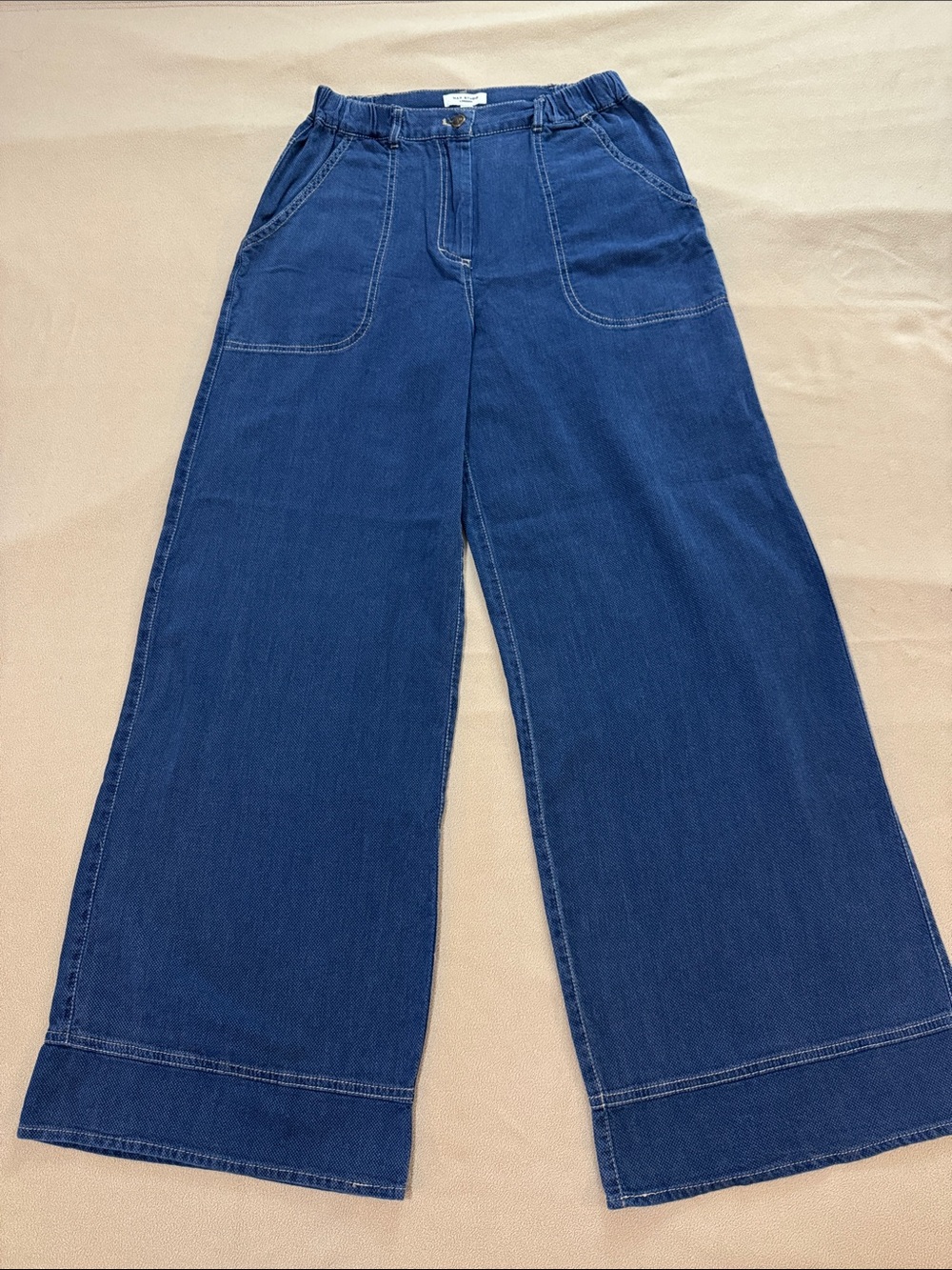 Max Studio Wide-Leg Jeans in Navy Blue